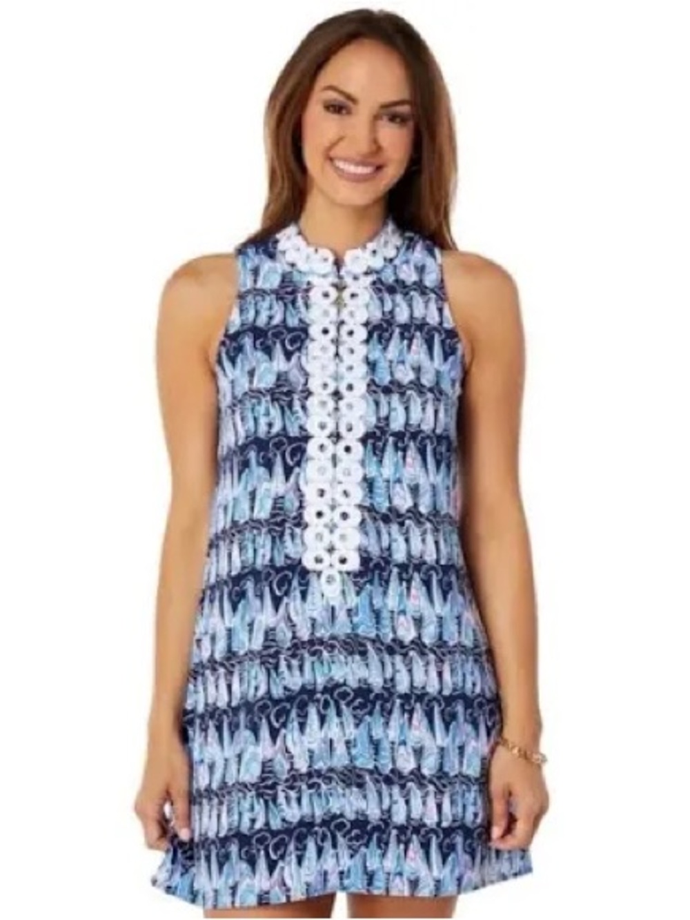 Lilly Pulitzer Jane Shift Dress in the "Low Tide Navy Sails And Stripes" print 2